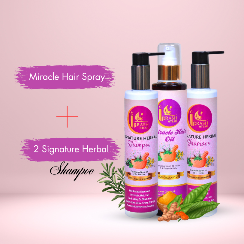 DEAL 2  [Miracle Hair Oil (200ML) +2 (Signature Herbal Shampoo 200ML)+Free SHIPPING]